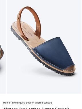 Navy Leather Sandals